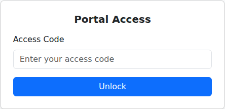Optional Reservation Portal access-code form with an Unlock button.