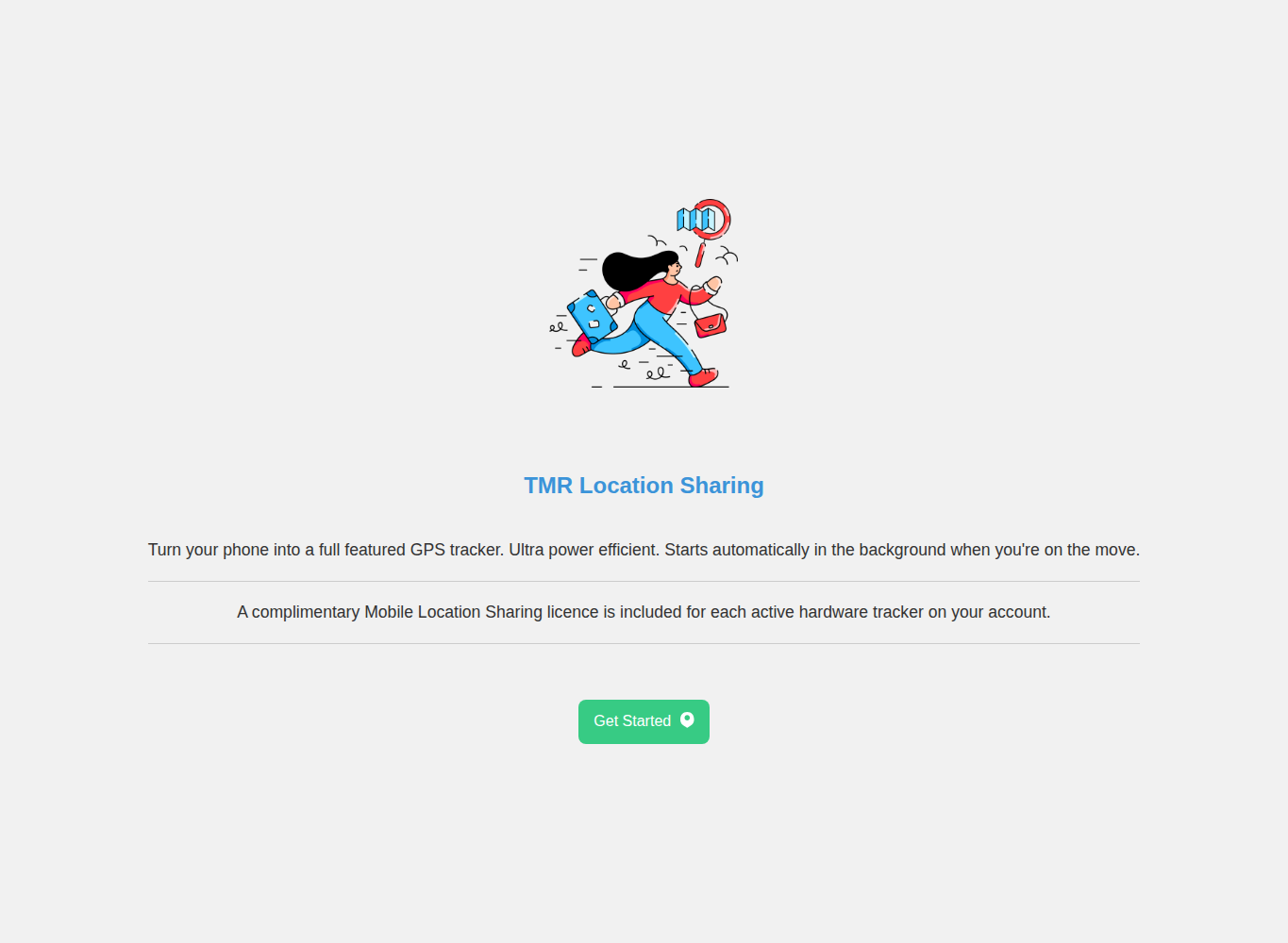 Location Sharing screen showing the available setup state for the signed-in account.